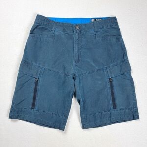 Kuhl Vintage Patina Dye Cargo Shorts Men's Size 32 Blue Hiking Outdoors Camping